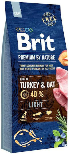 Brit Premium by Nature Light 15kg Ξηρά Τροφή Διαίτης για Ενήλικους Σκύλους με Γαλοπούλα