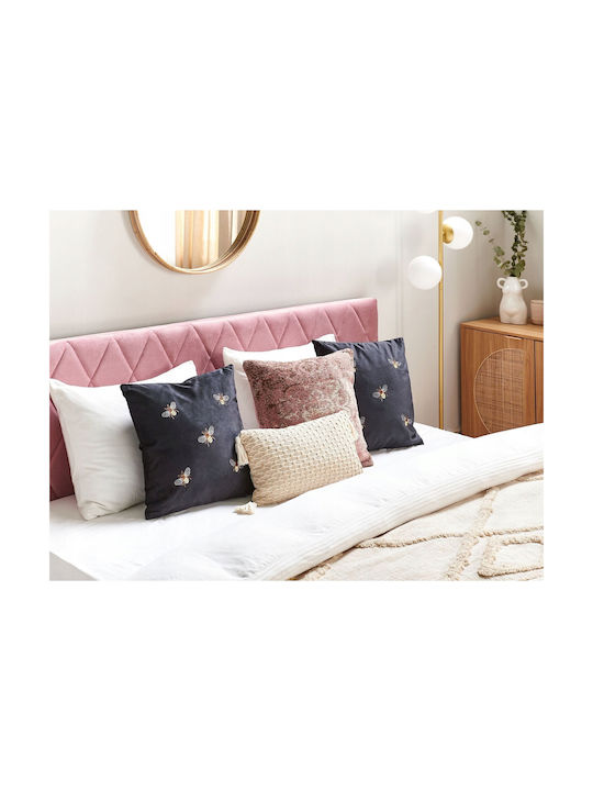 Beliani Velvet Decorative Pillow Case Black 45x45cm