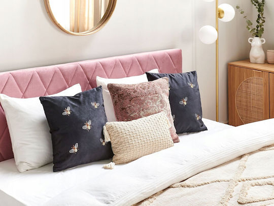 Beliani Decorative Pillow Case Black 2 Pieces 45x45 cm