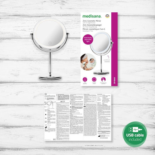 Medisana Makeup Mirror Tabletop with Light 14.5x19.2cm White