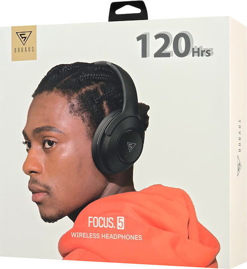 Doqaus Focus 5 Ασύρματα / Ενσύρματα Over Ear Ακουστικά με 70 ώρες Λειτουργίας Μαύρα