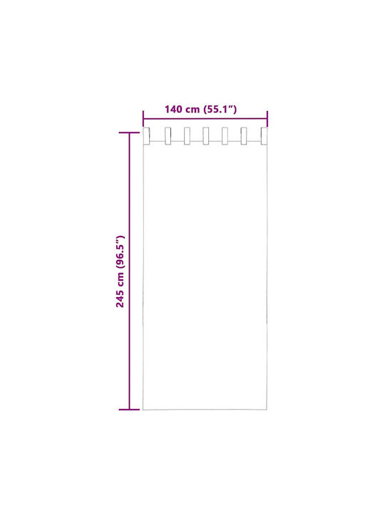 vidaXL Set Window Curtains with Tab Top Black 140x245cm