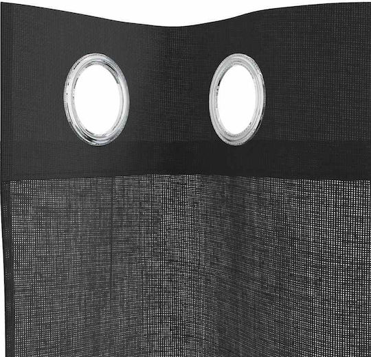 vidaXL Set of Curtains with Grommets Voile Black 140x300cm