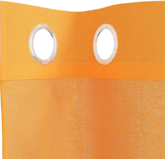 vidaXL Σετ Κουρτίνες με Τρουκς Voile Πορτοκαλί 140x245εκ.