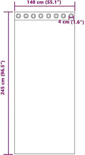 vidaXL Σετ Κουρτίνες με Τρουκς Voile Πορτοκαλί 140x245εκ.