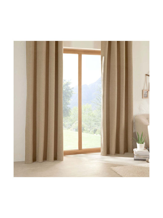 Atmosphera Blackout Curtain with Grommets Soana Beige 140x260cm