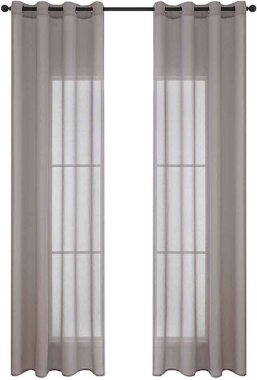 Beauty Home Κουρτίνα με Τρουκς Sharp Art 8448 Μωβ 140x270εκ.
