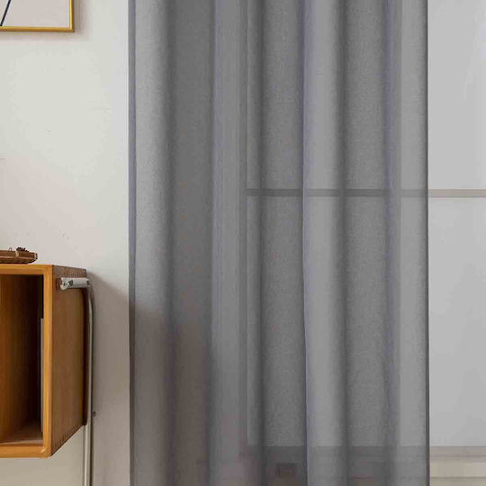 Beauty Home Κουρτίνα με Τρουκς Sharp Art 8448 Γκρι 140x270εκ.