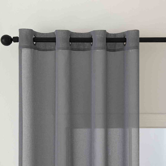 Beauty Home Κουρτίνα με Τρουκς Sharp Art 8448 Γκρι 140x270εκ.
