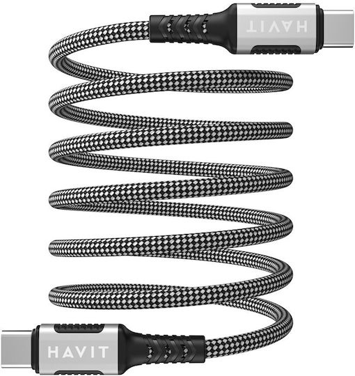 Havit Магнитен USB 2.0 Кабел USB-C Мъжки - USB-C 60W Захранване PD Черен 1м CB6297