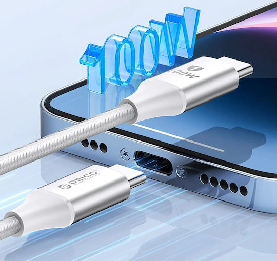 Orico USB 2.0 Cable USB-C male - USB-C 60W PD Λευκό 1m