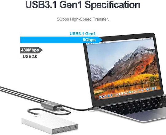 Unitek USB 3.1 Cable USB-C male - USB-A female Black 5m (U304A)