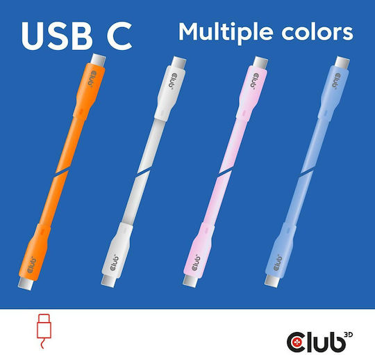 Club3D USB 2.0 Cable USB-C male - USB-C 240W PD Πορτοκαλί 2m
