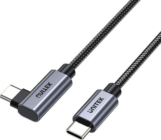 Unitek USB 2.0 Cable USB-C male - USB-C 100W PD Μαύρο 1m C14123BK-1M