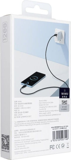 Wiwu Wi-C019 Braided USB 2.0 Cable USB-C Male - USB-A PD Black 1.2m