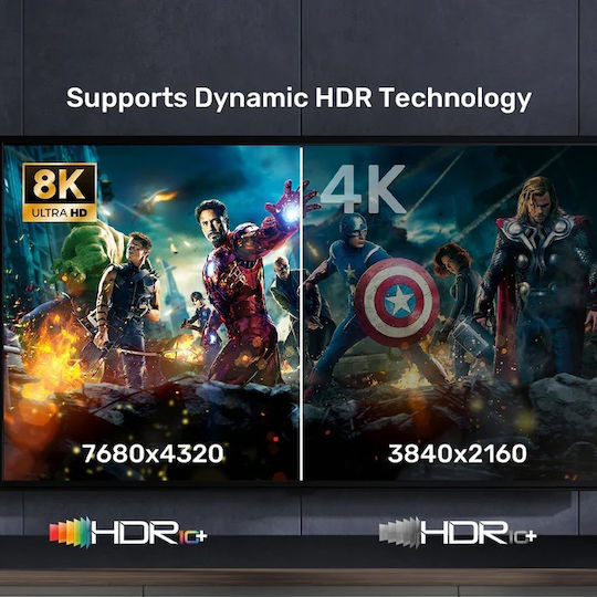 Unitek HDMI 2.1 Ultra High Speed 48Gbps 4K 120Hz HDR VRR Cable HDMI Male - HDMI Male 5m Black