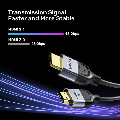 Unitek HDMI 2.1 Ultra High Speed 48Gbps 4K 120Hz HDR VRR Cable HDMI Male - HDMI Male 3m Black