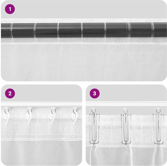 vidaXL Σετ Κουρτίνες με Τρέσα Voile Μπεζ 140x260εκ.
