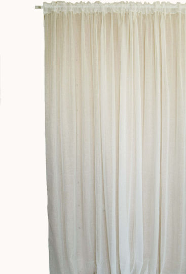 Decocraft Curtain with Pencil Pleat Linenlook Ecru 140x270cm