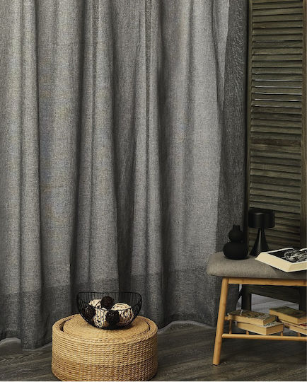 Whitegg Curtain with Pencil Pleat K066 15 Dark Grey / White 270x280cm