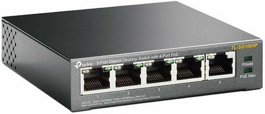 TP-LINK TL-SG1005P v5 Unmanaged L2 PoE Switch με 5 Θύρες Ethernet