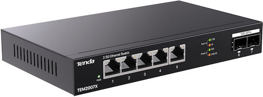 Tenda TEM2007X Unmanaged L2 Switch with 5 Gigabit (1Gbps) Ethernet Ports and 2 SFP Ports