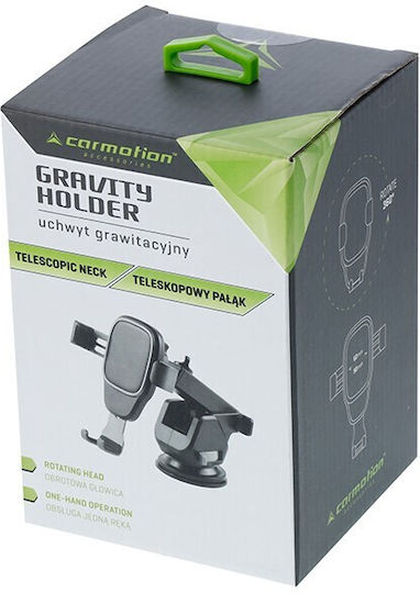 CarMotion CarMotion Gravity Βάση Κινητού Αυτοκινήτου με Ρυθμιζόμενα Άγκιστρα Μαύρη