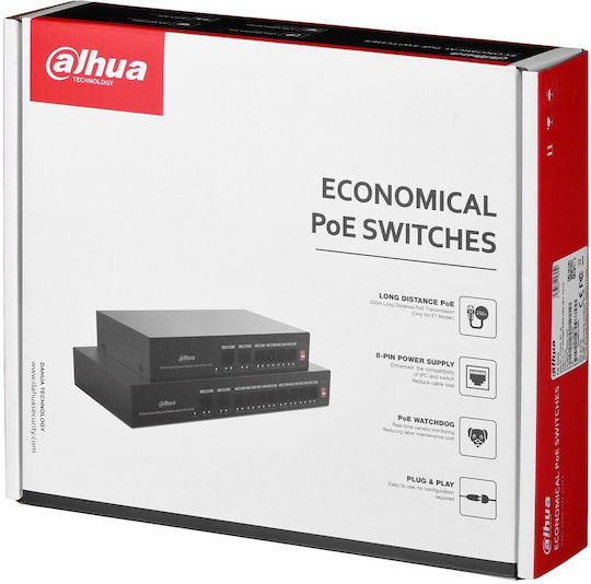 Dahua Unmanaged L2 PoE+ Switch with 10 Ethernet Ports