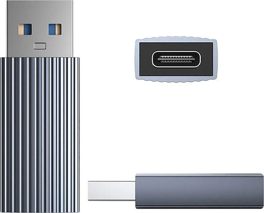 Orico Μετατροπέας USB-A male σε USB-C female Γκρι 1τμχ