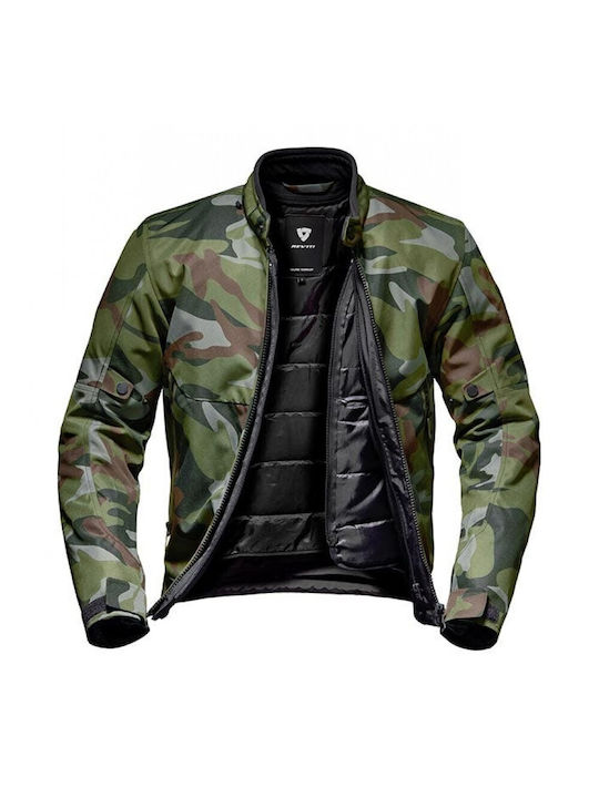 Rev'IT Shade H2O Winter Herren Motorradjacke Wasserdicht Camo Light Grey