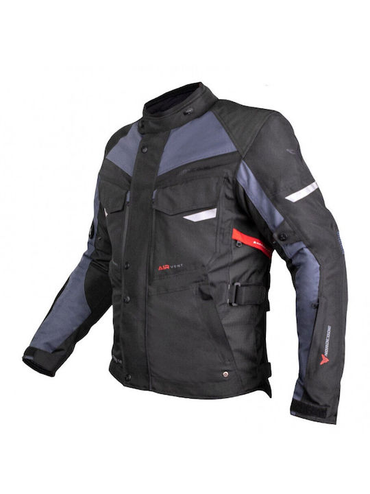 Force Bărbătesc Geacă de motocicletă 4 Sezoane Waterproof Negru/gri