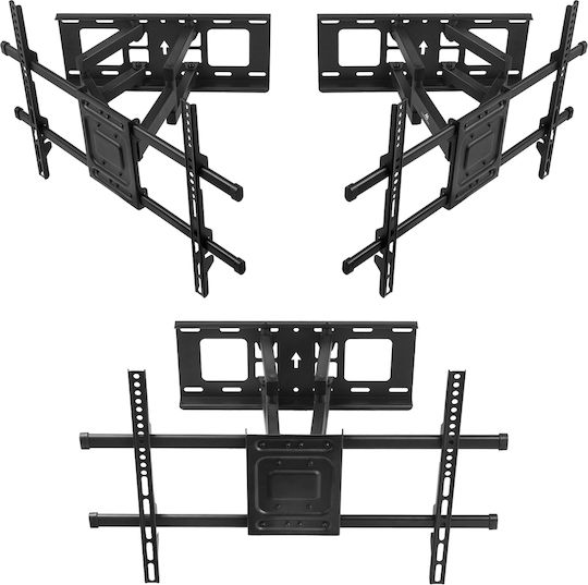 Maclean TV Mount Maximum Vesa 600x400 32-85" 60kg Vertical Horizontal Angle Adjustment Profile 65-390mm Black Mc-789