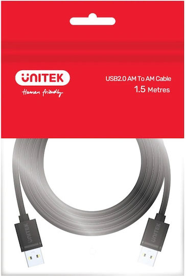 Unitek USB 2.0 Cable USB-A male - USB-A male 1.5m Y-C442GBK