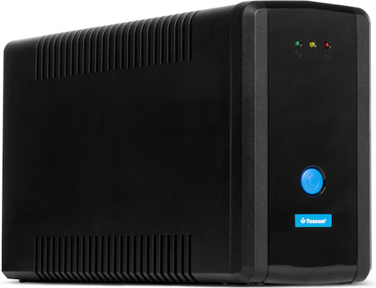 Tescom Leo Plus Led 650A UPS Linie Interactivă 650VA 390W cu 2 Prize Schuko