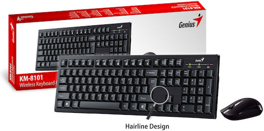 Genius KM-810 Безжично Комплект клавиатура и мишка Английски US Черен
