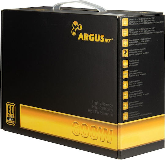 Inter-Tech ArgusNT GPS-600 600W Τροφοδοτικό Υπολογιστή Full Wired 80 Plus Gold