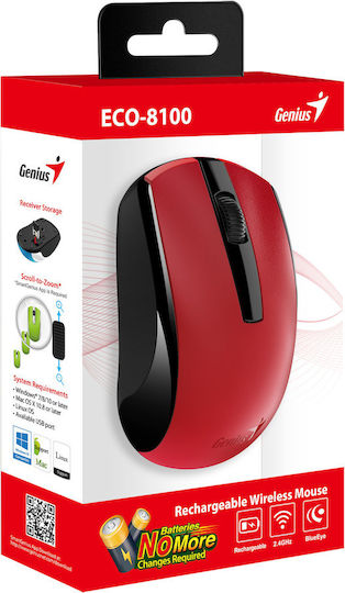 Genius Eco-8100 Wireless Mouse Roșu