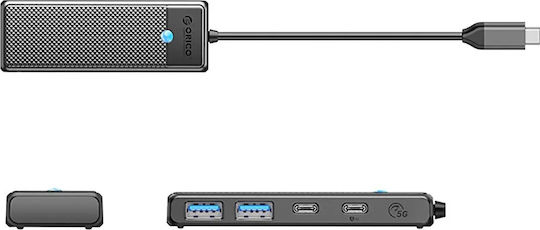Orico USB-Hub 4 Anschlüsse USB 3.0 mit USB-C Anschluss