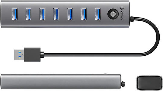 Orico Hub 7 Porturi USB 3.0 cu Conectare USB-A Gri