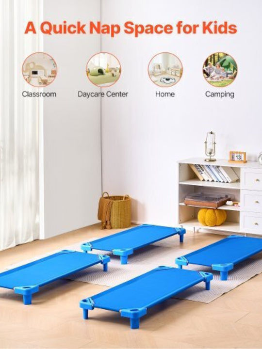 Vevor Stapelbare Kinderbetten 52" X 23" Kindergarten Blau Set aus 4
