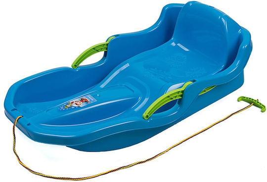 Children's Plastic Sled Backrest Brakes Blue Marmat 80 x 43cm