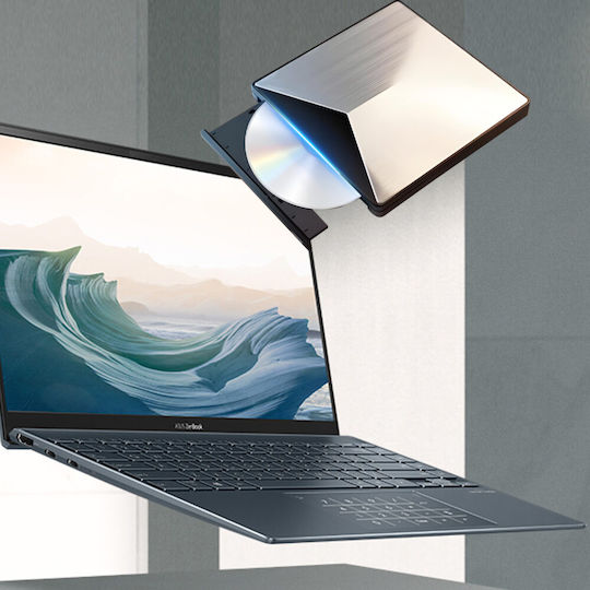 Newevo Unitate Optică Externă 2în1 USB 3.0 USB-C 3.1 DVD CD-RW Driver Laptop Plug Play Aluminiu