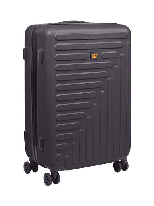 CAT Rockford Large Hard Travel Suitcase Black with 4 Wheels Height 77.2cm