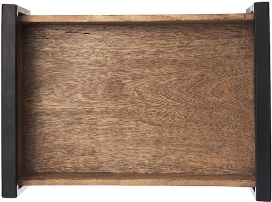 Orion Holz Rechteckig Serviertablett Rutschfest in Braun Farbe 35.5x27x8.5cm 1Stück