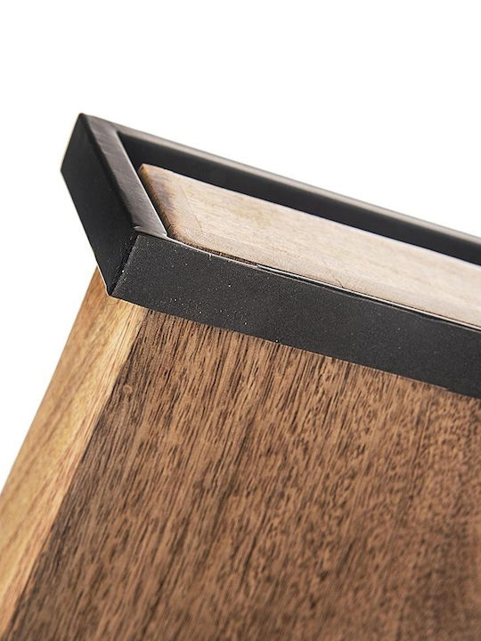 Orion Wooden Rectangular Serving Tray Non-slip in Brown Color 35.5x27x8.5cm 1pcs