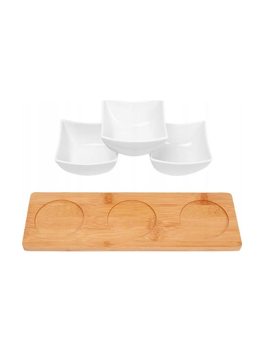 Excellent Houseware Μπωλ Σερβιρίσματος Στρογγυλό από Πορσελάνη Λευκό 4τμχ 8720573502184