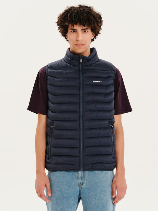 Ärmellos Winter Jacke Puffer Marineblau