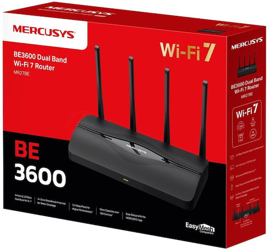Mercusys MR27BE v1 Ασύρματο Router Wi‑Fi 7 με 2 Θύρες