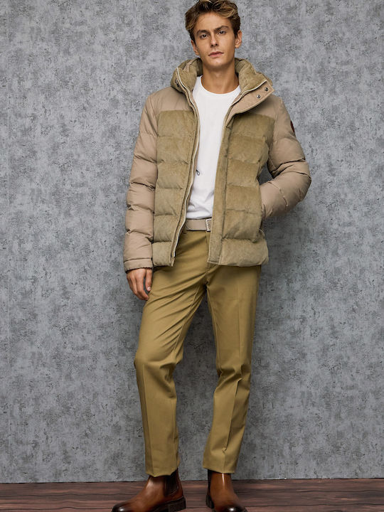 Pantaloni Bărbați Chino Regular Fit Verde Măsliniu