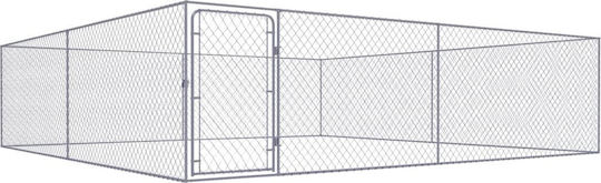 vidaXL Металик Парк За Кучета 400x400x200см Сребрист